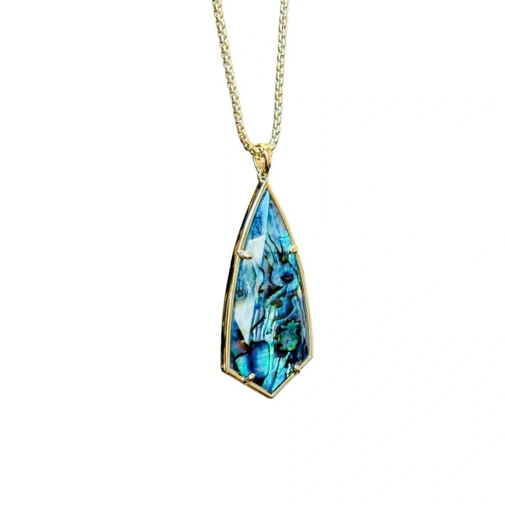 Kendra Scott Carole Abalone Long Pendant Necklace NEW